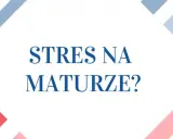 Stres na maturze? To pytanie towarzyszy wielu maturzystom. Grafika z pytaniem o stres na maturze, w tle kolorowe geometryczne wzory.