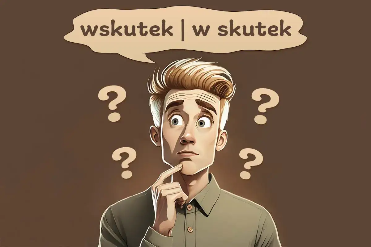Zastanawiający się mężczyzna otoczony znakami zapytania, myślący, czy użyć